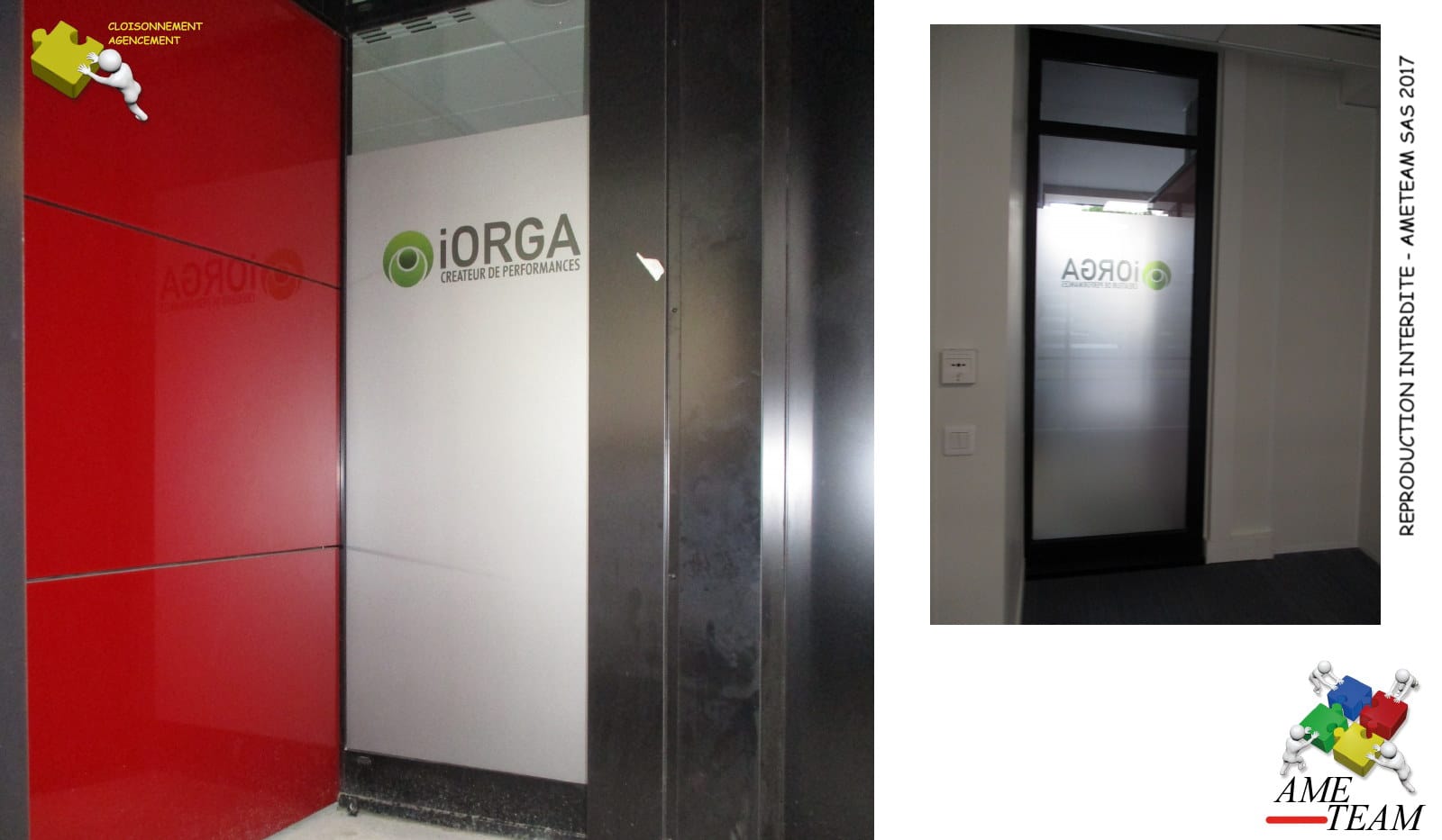 Projet IORGA / LYON3 : Films de confidentialité sur baie vitrée avec incustation de logo en quadricolore